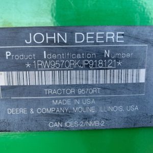 2018 JOHN DEERE 9570RT X974124